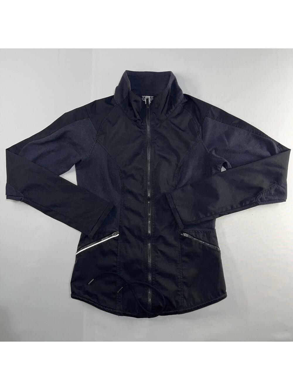 Fabletics Athletic Jacket Fitted Women XS Black Corbet Zip Pockets Athleticwear